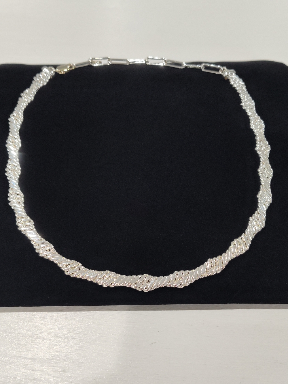Ettika Silver Twisted Flat Rope Necklace